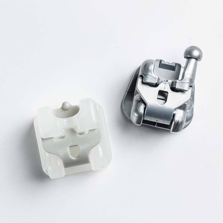 Square Metal and Clear Brackets-1774 Patient with Invisalign Model